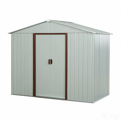 6Ft X 5Ft Outdoor Metal Storage Shed With Metal Foundation