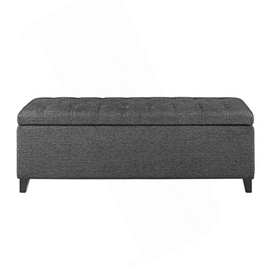 Tufted Top Soft Close Storage Bench, Upholstered Bench