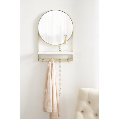 Shelva Metal Round Mirror