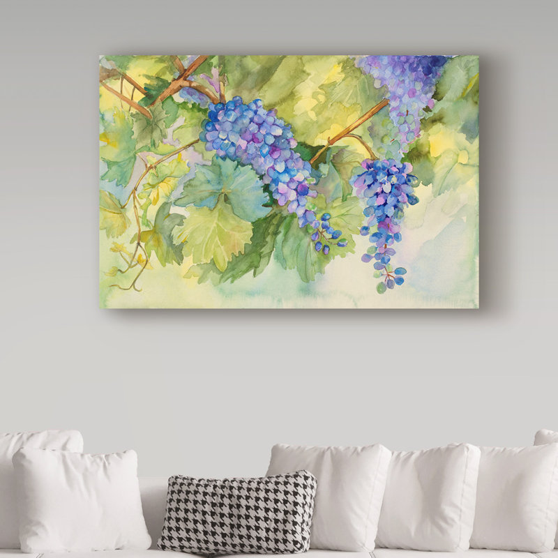Deetra «Grape Vineyard», reproduction de peinture acrylique sur toile tendue, H 12 po x l 19 po x P 2 po