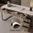 70.87" Gray Rectangular Manufactured Wood with 6 drawers desk-109948367