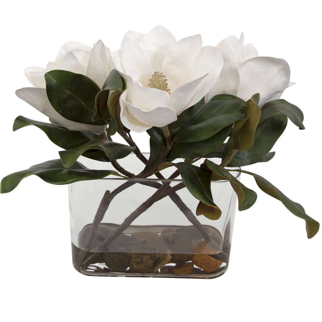 Middleton Polyfoam Magnolia Arrangement in Vase Primrue