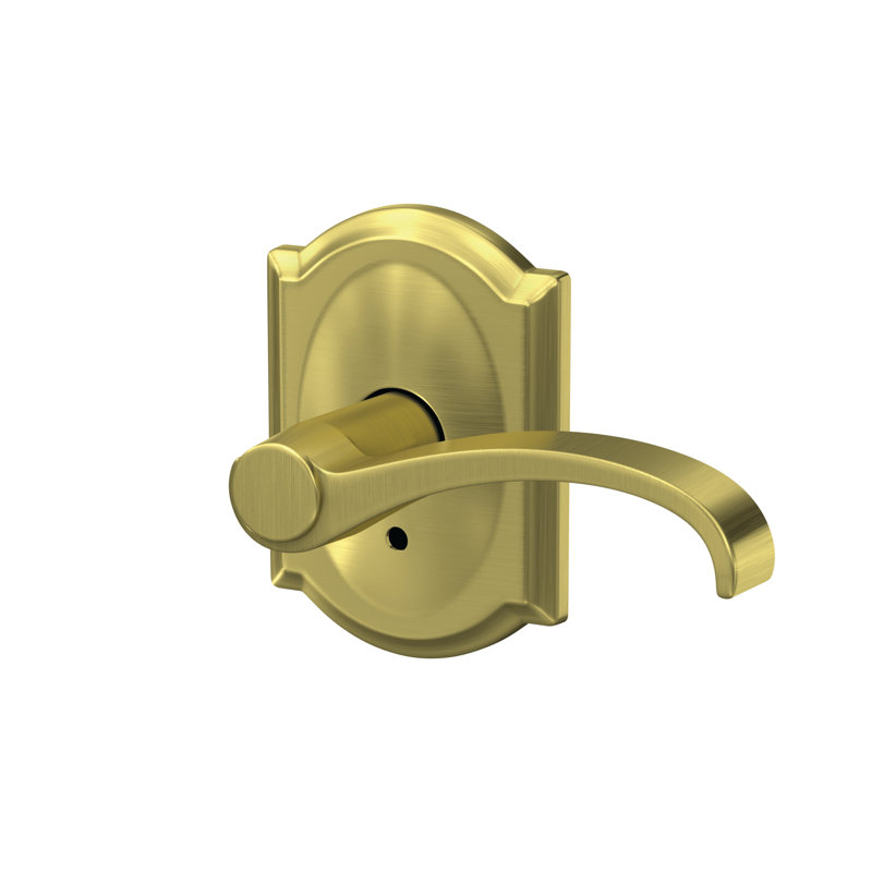 Whitney Hall-Closet and Bed-Bath Lever with Camelot Trim, Satin Brass
