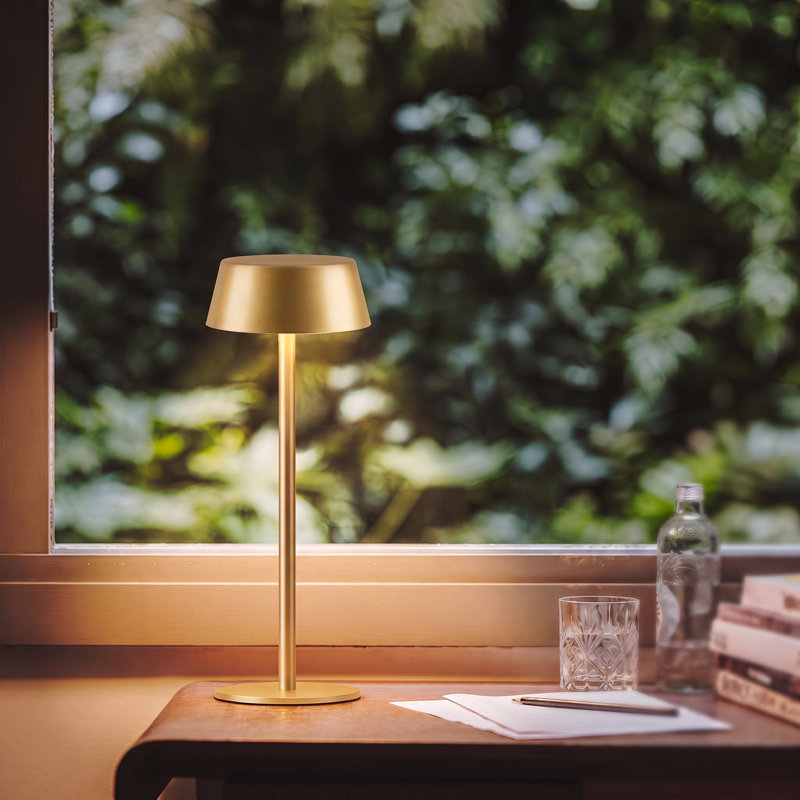 Ensemble de 2 lampes de table rechargeables sans fil 3 couleurs, à commande tactile, pour une utilisation intérieure ou extérieure, pour le dîner, le restaurant, la chambre à coucher, le jardin (or)