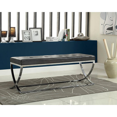Banc noir élégant avec finition et pieds élégants et contemporains
