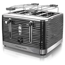 Russell Hobbs 2-Slice Glass Accent Long Toaster, Silver, TRL9300GYR