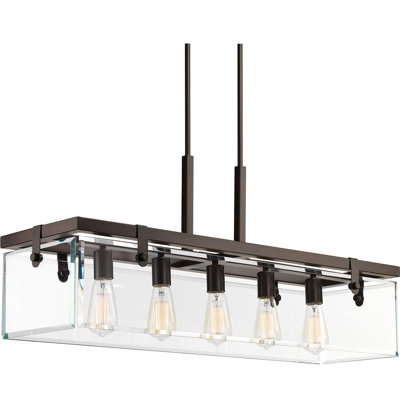 Luminaire suspendu linéaire à 5 lumières pour îlot de cuisine Bridgewood