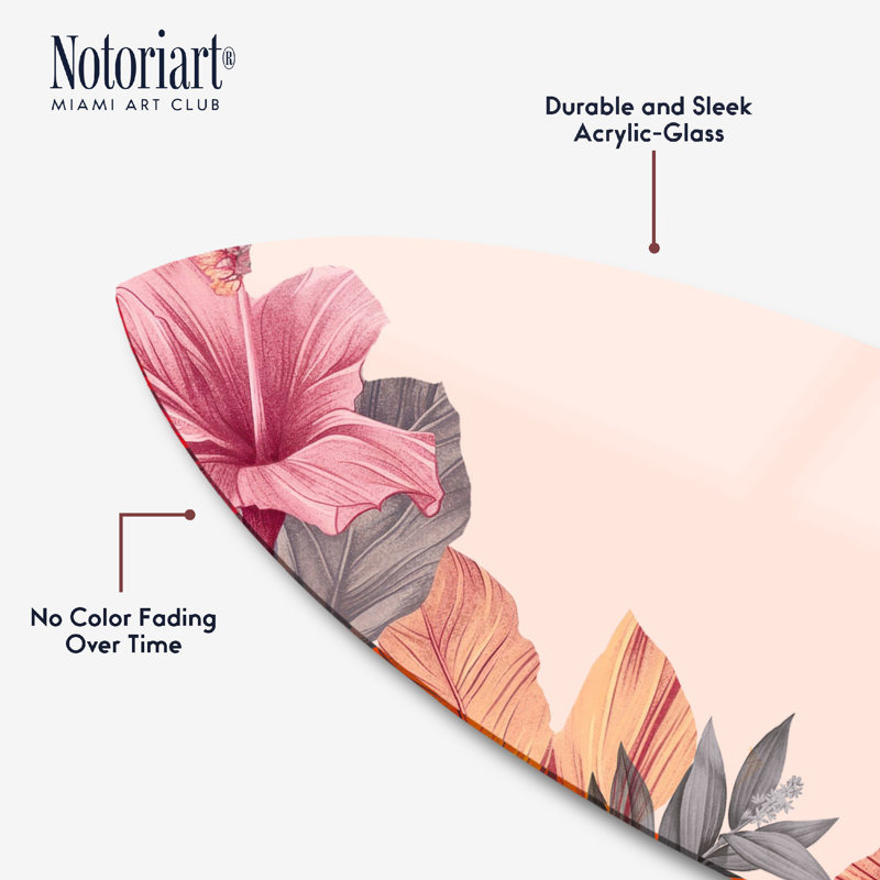 «Pastel Garden Surfboard Acrylique Coastal Wall Art» par Notoriart
