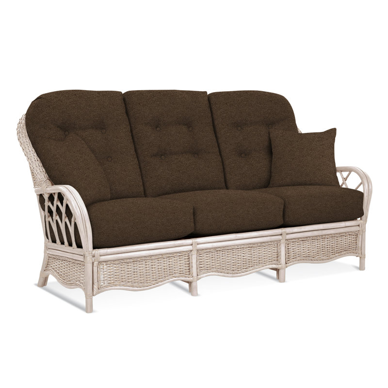 Everglade Upholstered 76'' Sofa, Bisque, Elite Chocolate; 0321-72