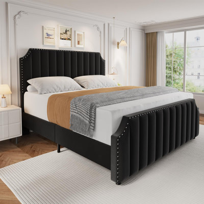 Lit plateforme tapissier très grand King