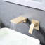 Robinet de lavabo mural en acier brossé, acier inoxydable, poignée simple, deux trous, robinet de baignoire cascade à fixation à la mode, or, luxe moderne-121645583