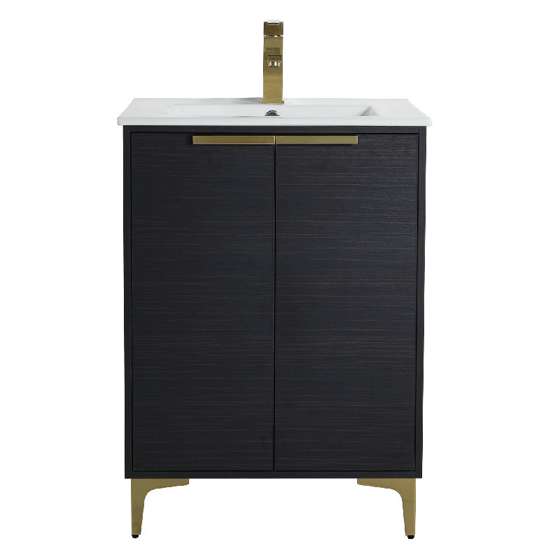 Ensemble de meuble-lavabo simple 24 po Kayden, Laiton satiné