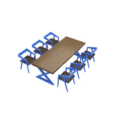 Ensemble de salle à manger décontracté de style industriel L 62,99 po x l 23,62 po
