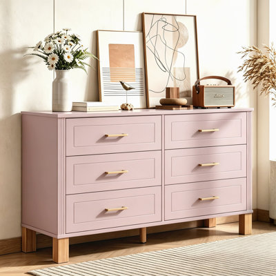 Commode double 6 tiroirs en bois robuste