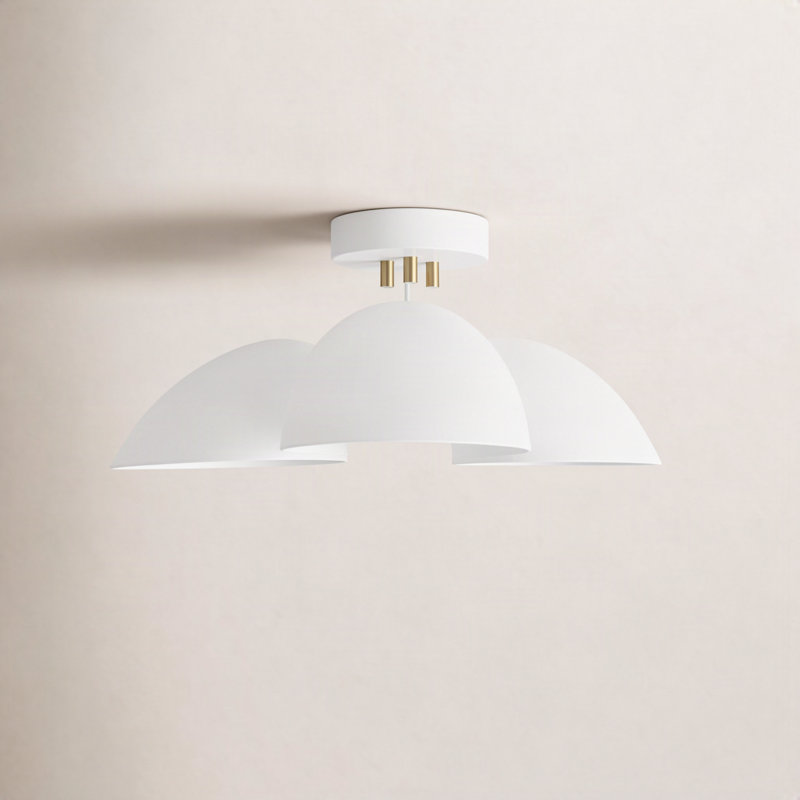 Plafonnier semi-encastré 3 lumières 24 po Adarna, Blanc mat