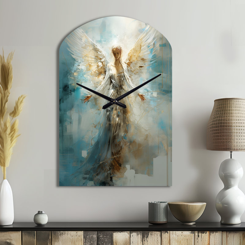 Angels Announcement Celestical Christianism I - Christianity, horloge murale asymétrique en métal, Grand