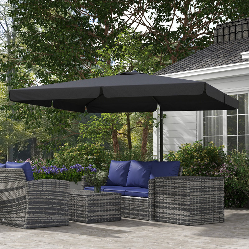 Cantilever Patio Umbrella, Square Offset Umbrella, Black