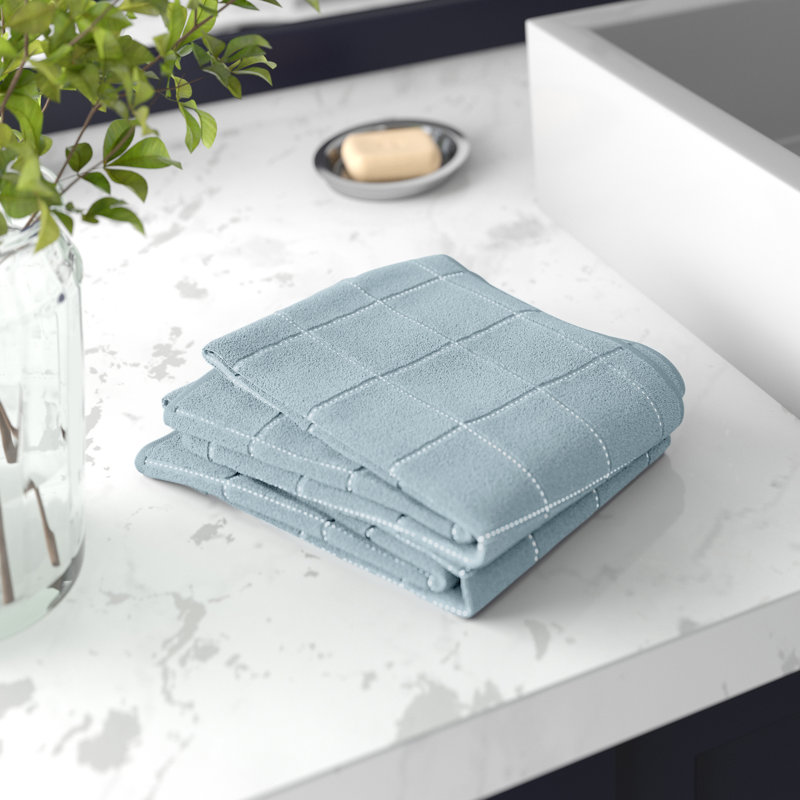 Ensemble de 4 serviettes 100% coton Amaarah, Blanc, Bath Towels - 2 Pack