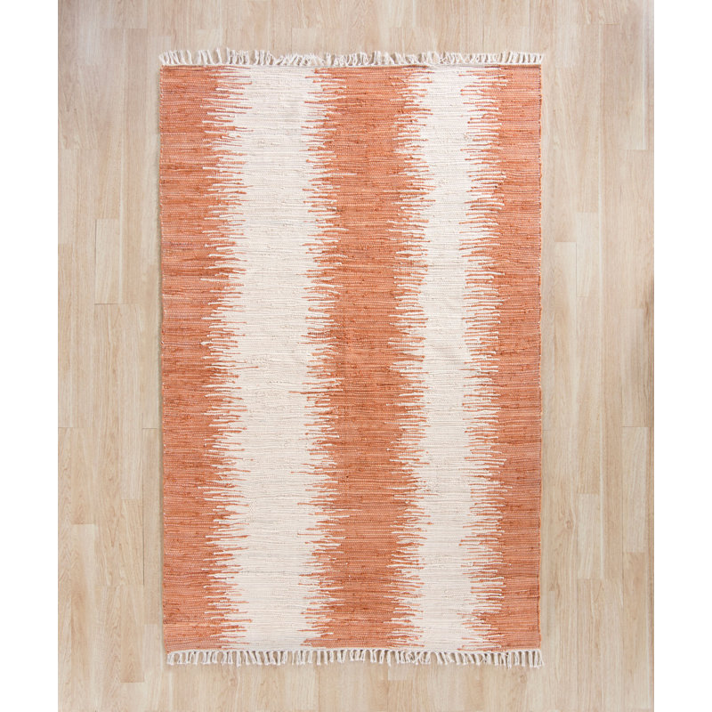 Demson Abstract Cotton Hand Woven Area Rug, Rectangle 152 x 244 cm