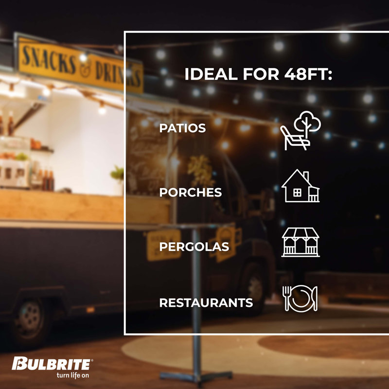 48-ft Outdoor 15 - Bulb Standard Incandescent String Light (End to End Connectable)