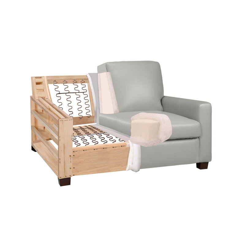 Canapé Anum, Cuir gris nuage, H 36 po x l 54 po x P 37 po