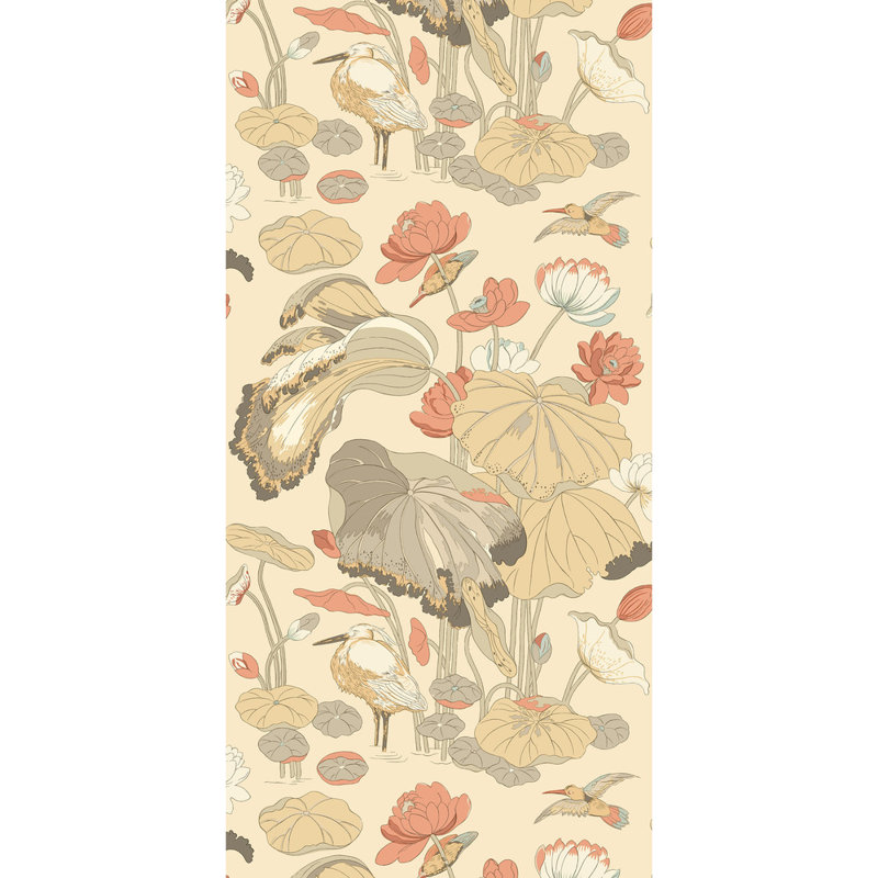 32.82' L x 20.49" W Wallpaper Roll, Parchment/Blush