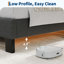 Base de lit plateforme avec tête de lit réglable, support en tissu et lattes en bois, sommier robuste, aucun sommier requis, assemblage facile-1535243563