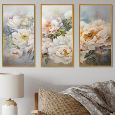 Ensemble de décoration murale pivoines blanches - pivoines