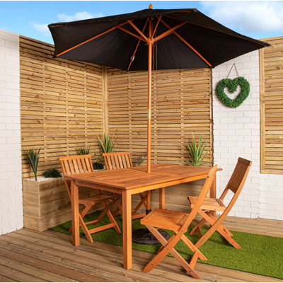 Caziyah Rectangular 6 - Piece 4 - Person 150Cm L Outdoor Table Set