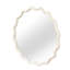 Miroir décoratif rond blanc en bois massif ondulé de 36 pouces, pour chambre à coucher, salle de bain, salon, entrée