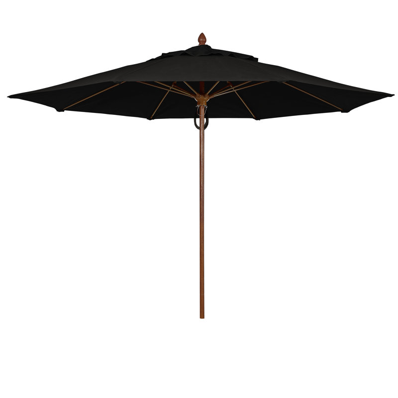 Parasol de marché 11 'Prestige, Teck, Sunbrella® - noir