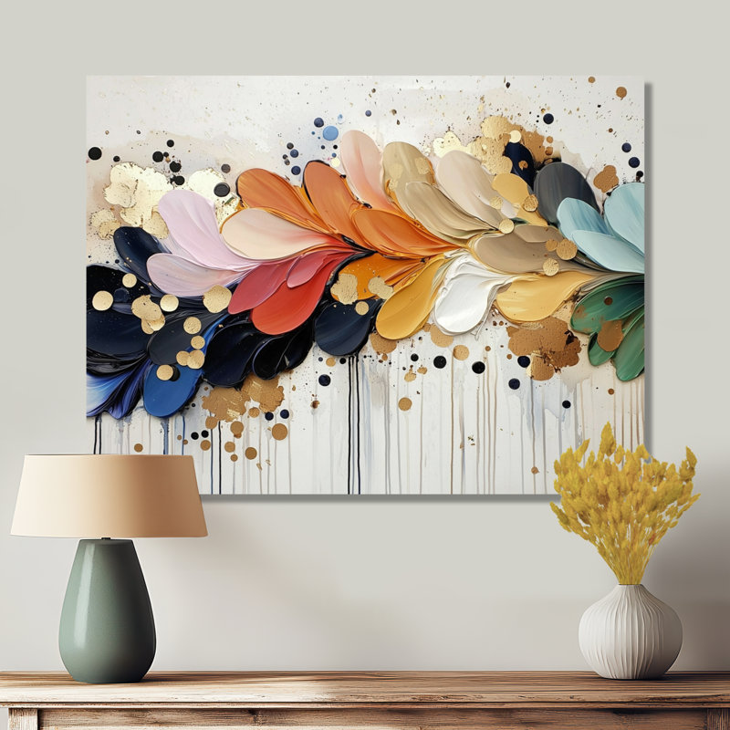 Décoration murale fleurs botaniques arc-en-ciel - Botanicals abstraits, Toile tendue, Ne s’applique pas, 24" H x 32" W