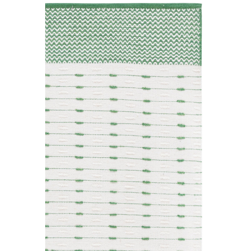 Tapis vert / ivoire en laine et en coton tissé à la main 9625 Martha Stewart, Rectangle 8 pi x 10 pi