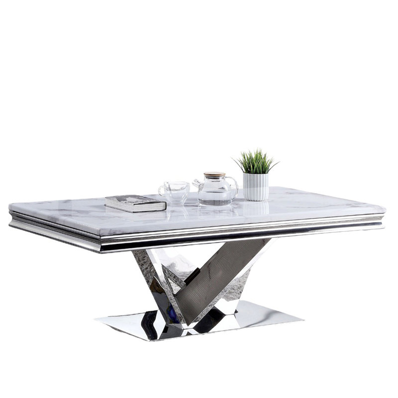 Table basse l 50,6 po Glam, chrome
