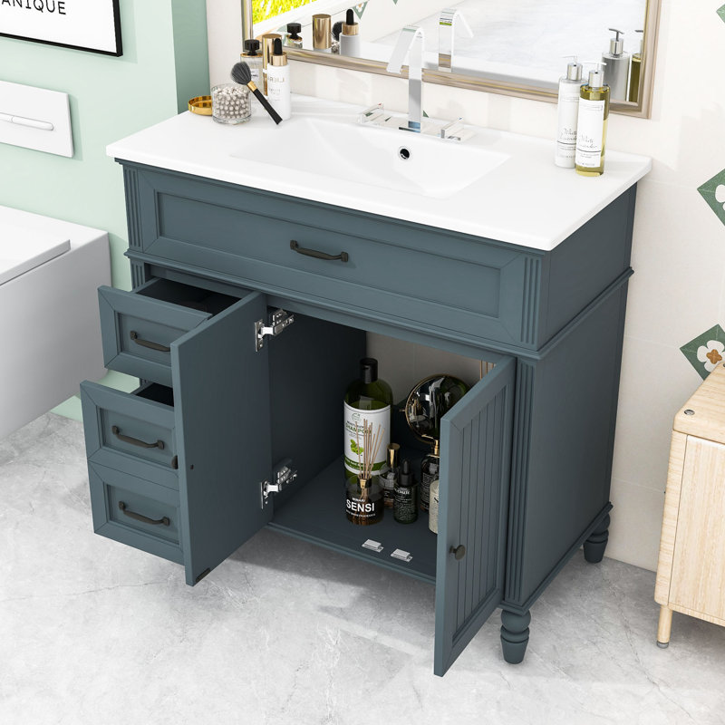 Meuble-lavabo de salle de bain avec lavabo et tiroirs