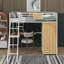 Lit mezzanine simple avec bureau en L et garde-robe-277511696