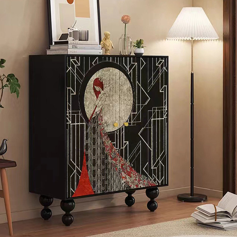 20 Pair Solid Wood Shoe Storage Cabinet, Black
