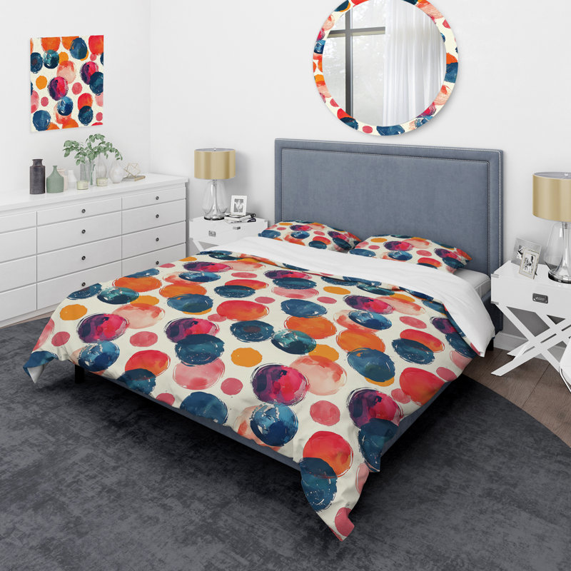 Ensemble de housse de couette Green Green Polka Dot Print I - Modern, Housse de couette très grand et 2 très grandes t