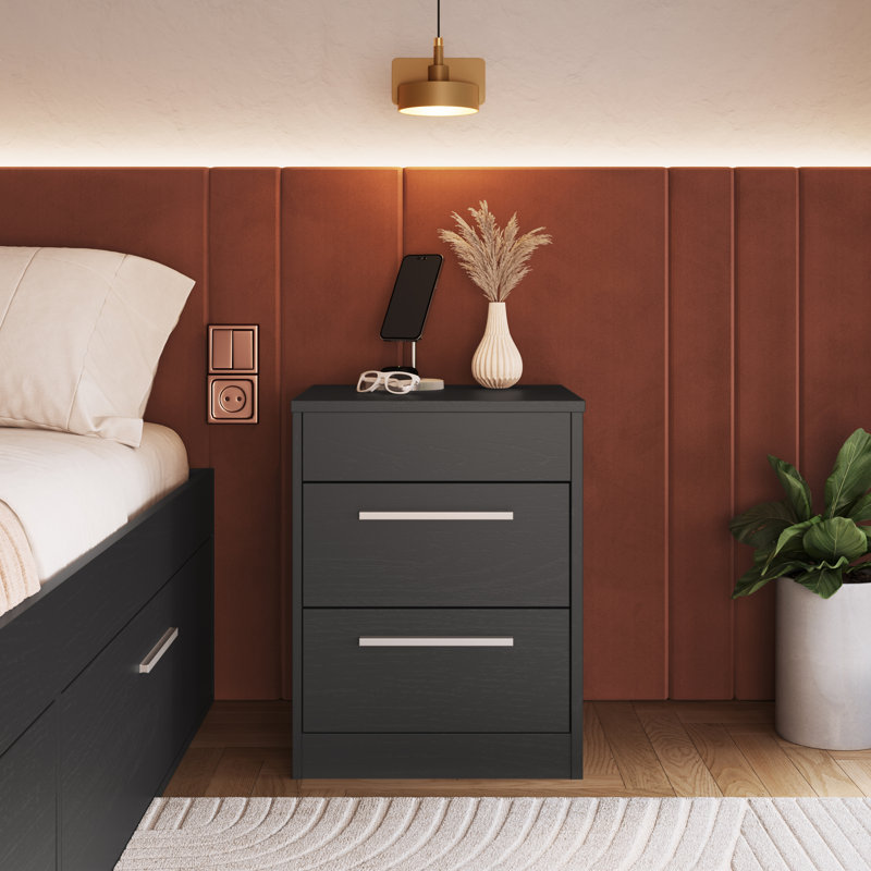 White Nightstand With Hidden Compartment – , Black
