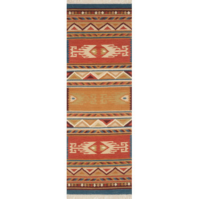 Clemente Southwestern Handwoven Flatweave Reversible Wool Kilim Rug