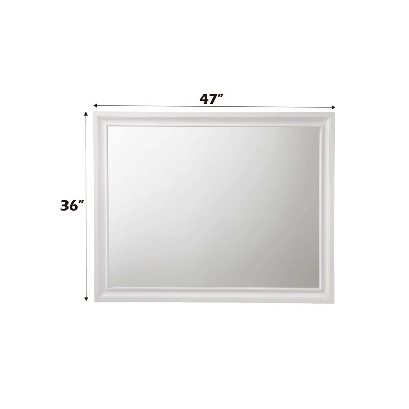 Miroir à finition blanche pour la maison, Blanc, Rectangulaire, 36 po x 47 po