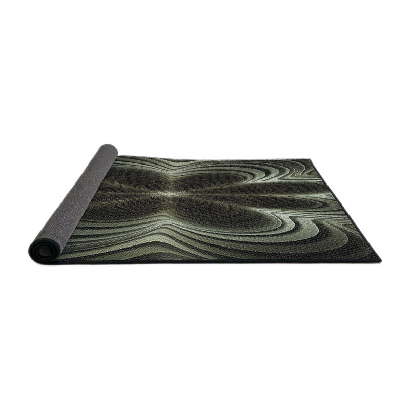 Tapis gris tissé à la machine, Rond 7 pi