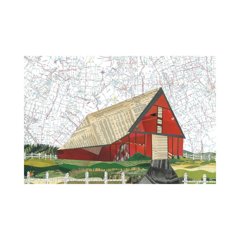 «Red Barn» par Paper Cutz, impression sur toile tendue, H 8 po x l 12 po x P 0,75 po