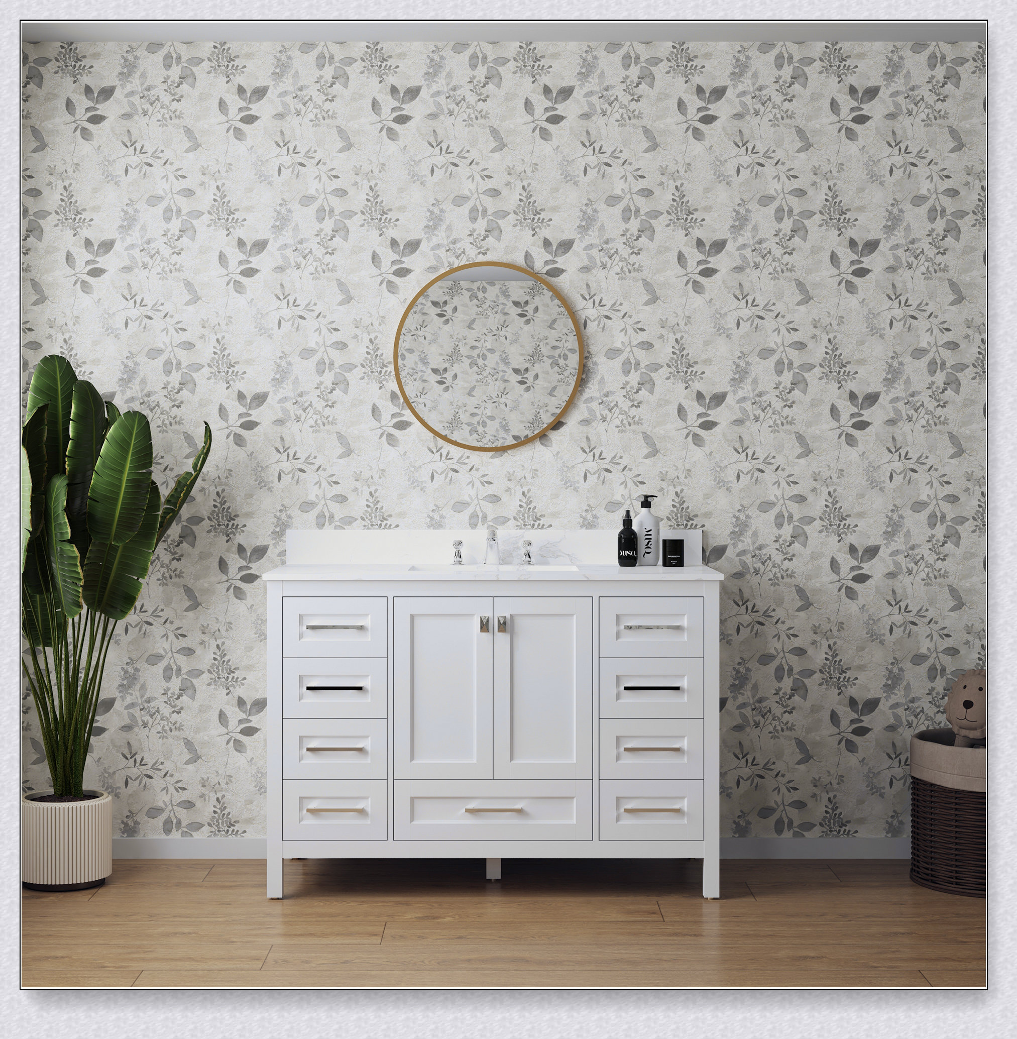 Red Barrel Studio® Vanity Sink Combo featuring a Marble Countertop