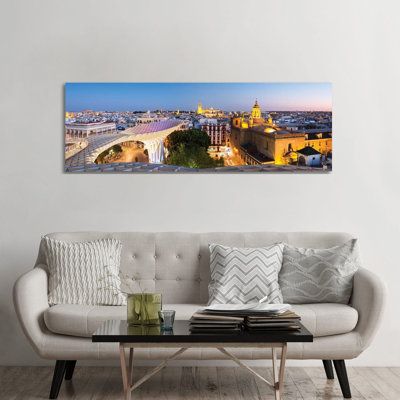 Seville At Dusk, Andalusia, Spain by Michela Sorrentino - Wrapped Canvas Panoramic Print