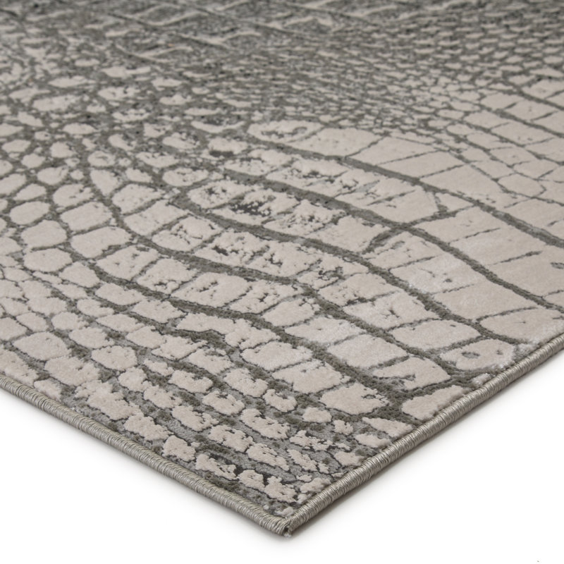 Tapis gris / noir Joshuah, Rond 8 pi