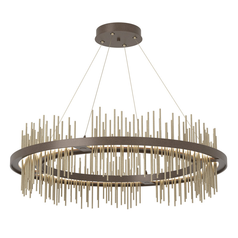 Gossamer 1 - Light Unique Geometric LED Pendant, Soft Gold, Bronze