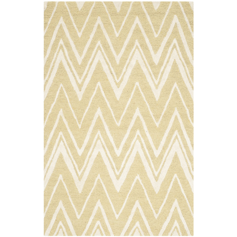 Sanyla Hand Tufted Wool Chevron Rug, Rectangle 2' x 3'