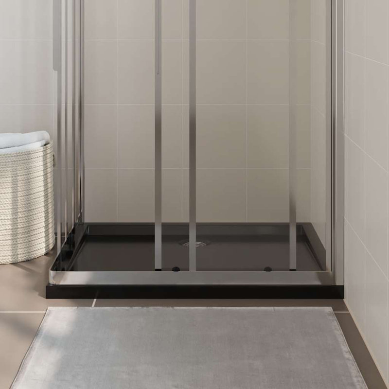Base de douche rectangulaire en ABS Vidaxl 27,6 po x 35,4 po, Noir