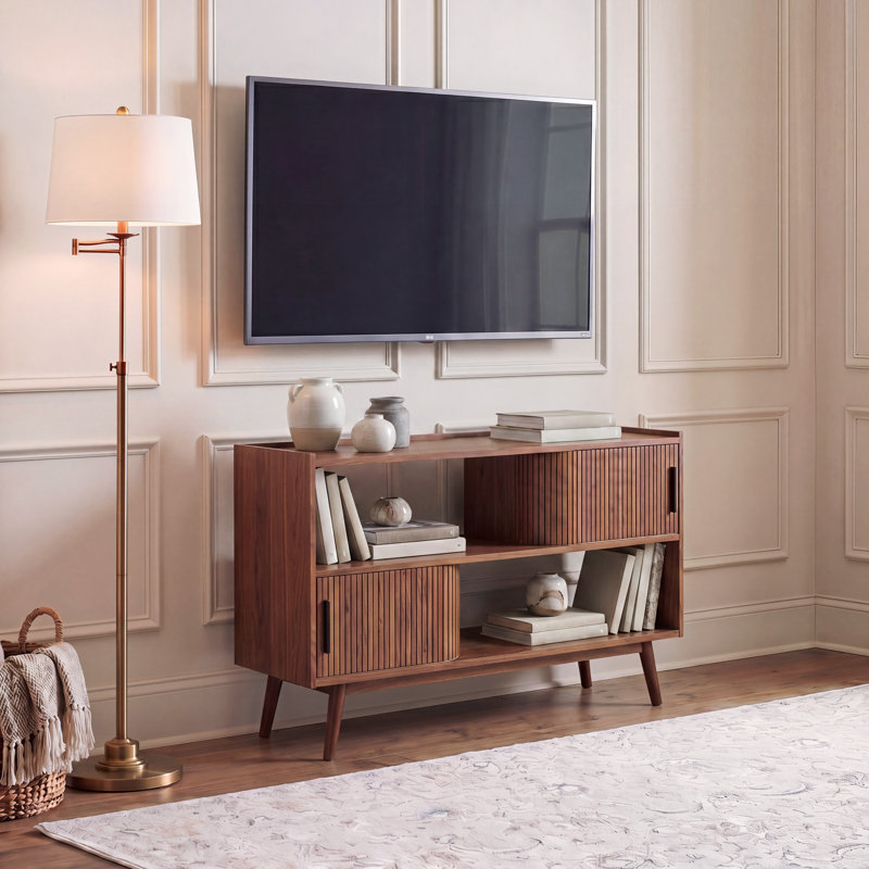 Meuble télé avec rangement Joshika, Noyer